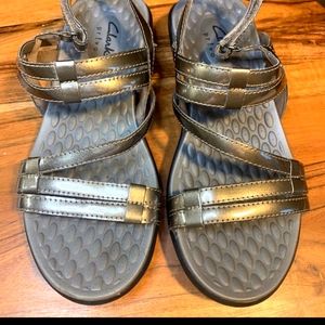 Clarks privo gold strappy sandals